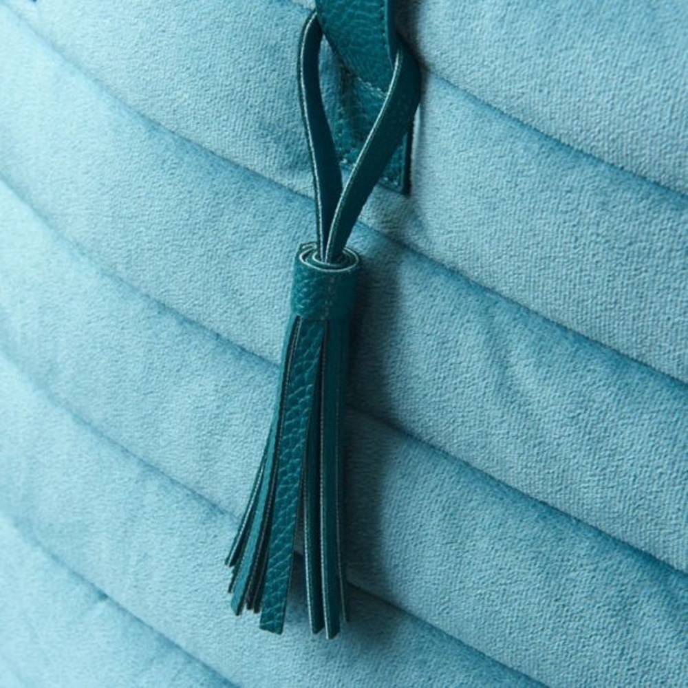 Silver Blue Quilted Velvet Tote - Picture 2 of 8